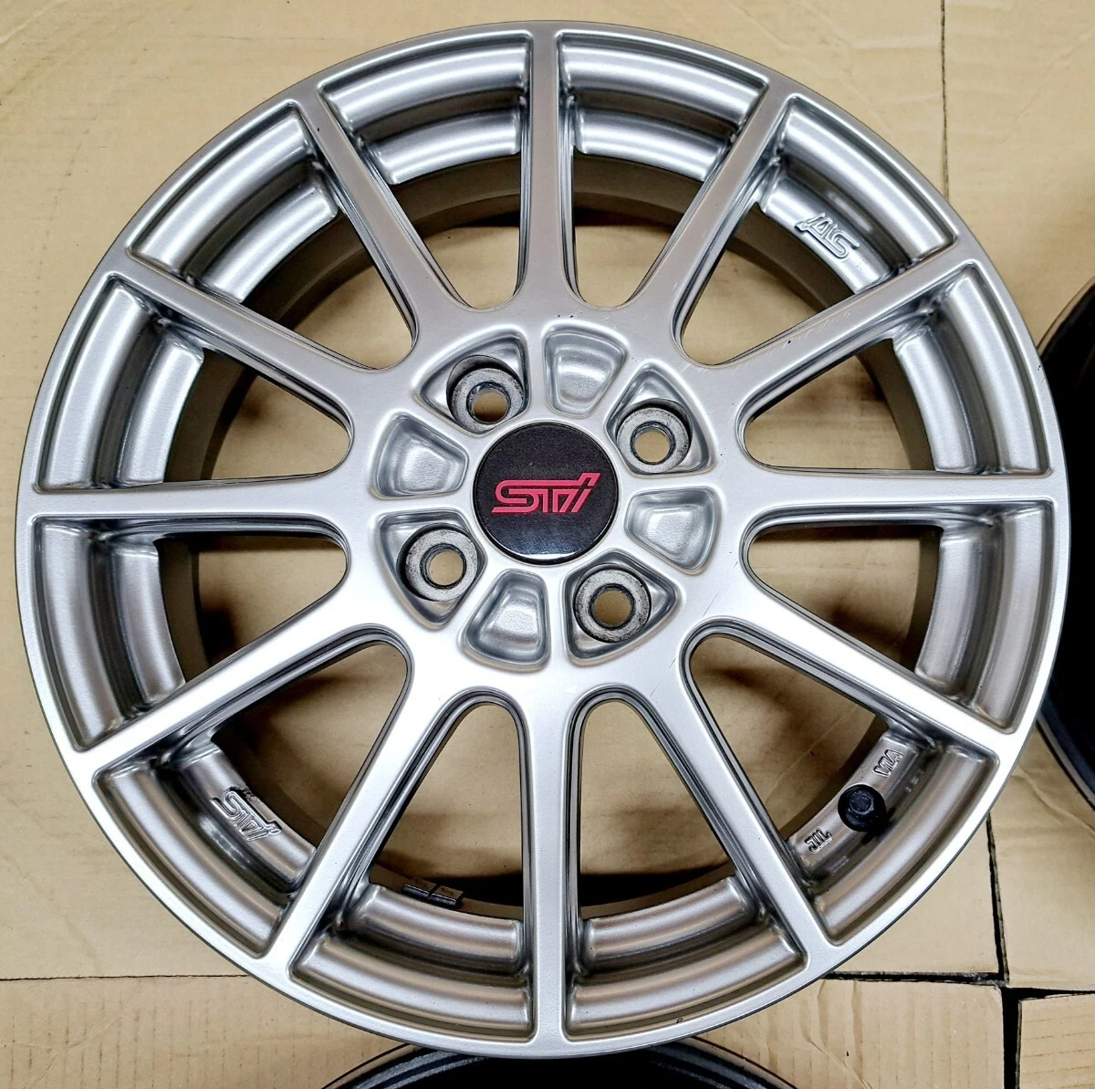 JDM Superb Condition Subaru Stella STI Genuine Option 15 Wheels 4-Pack No Tires - Image 4