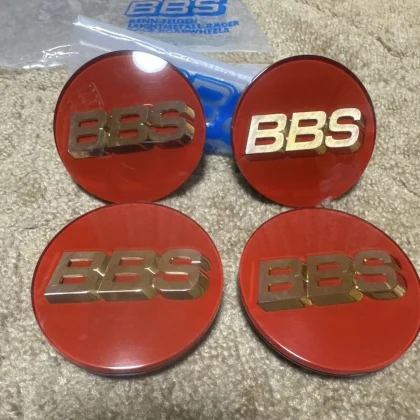 JDM BBS Center Cap Red 70mm Ringless 3-Prong Type Made in Japan BBS No Tires