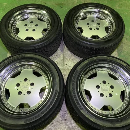 JDM Rare deep rim dish with Ribar side GEOS 168J +9 PCD114.3 5H RIVERS No Tires