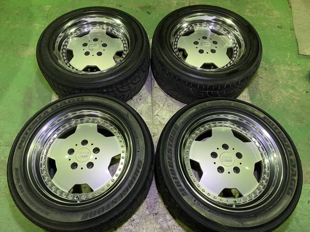 JDM Rare deep rim dish with Ribar side GEOS 168J +9 PCD114.3 5H RIVERS No Tires