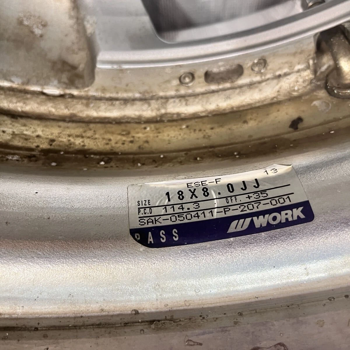 JDM WORK EUROLINE ESE-F 1818x8J +35 114.3 5H Deep Rim Aluminum Wheels No Tires - Image 9