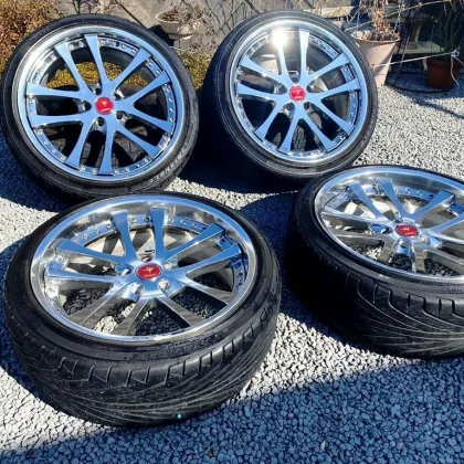 JDM Rare Weds Kranze LXZ deep-rim chrome-plated 245/35R20 4-wheel tire No Tires