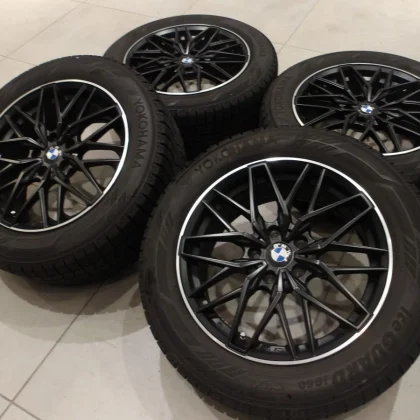 JDM H nurburg MTX black 17 5H112 7.5J+52 Yokohama IceGuard IG60 225/55 No Tires