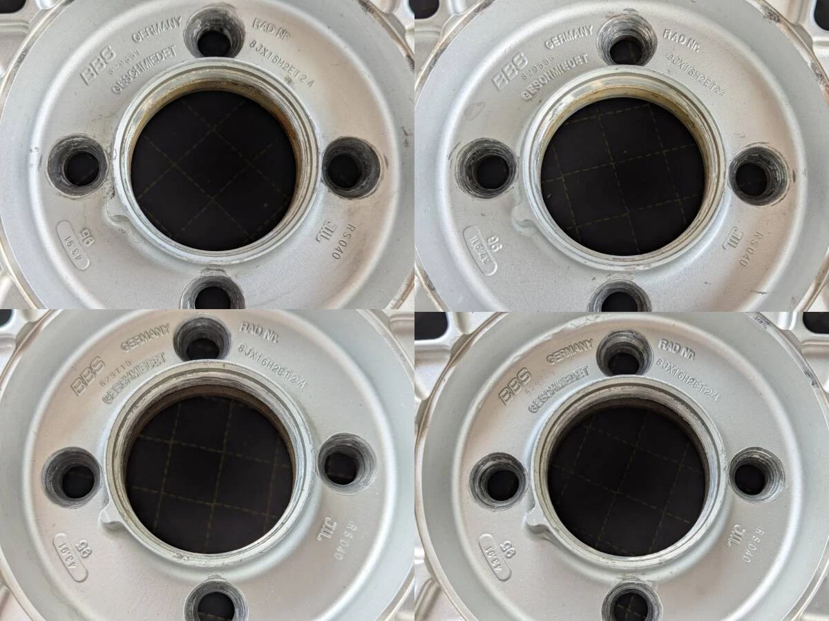 JDM Rare BBS RS040 16x8J+24/8.5J+18 4H PCD114.3 rebarreled and polishe No Tires - Image 9