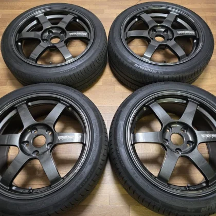 JDM Rare 188J +45 PCD120 RAYS TE37 SAGA MM forging wheels with black S No Tires