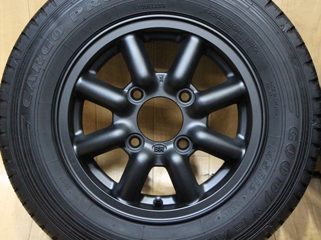 JDM C87 Rare Black Racing BR Black Racing 12X4.5J+45 PCD110 145R12 6PR No Tires - Image 2