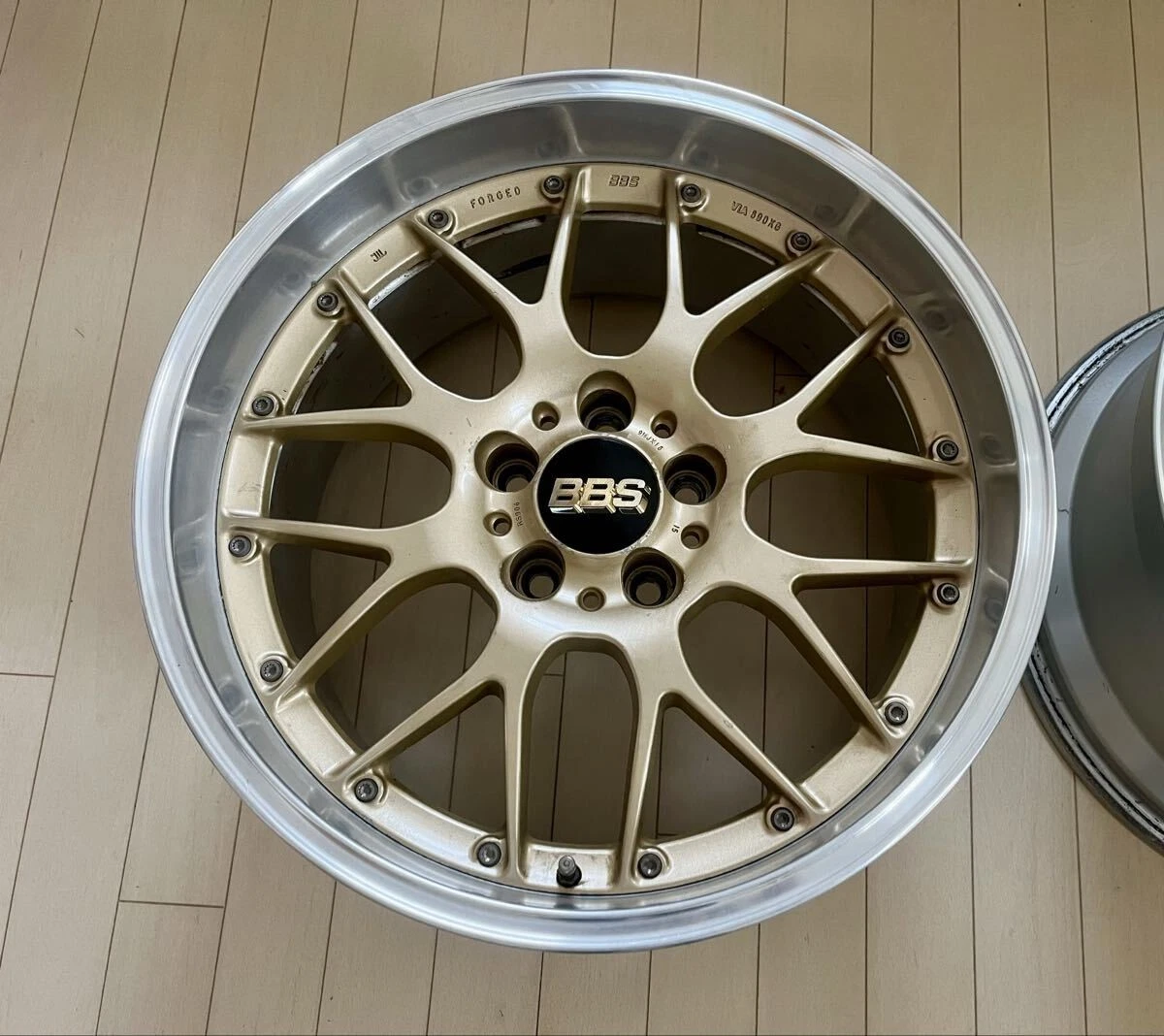 JDM BBS RS-GT 189.5J+15 PCD114.3 5H forging gold 2-piece GT-R size dee No Tires - Image 2