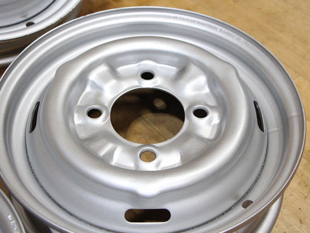 JDM B591 Old Car Rare Nissan Iron Wheels 12X3.5J+35 PCD114.3 80mm Hub No Tires - Image 8