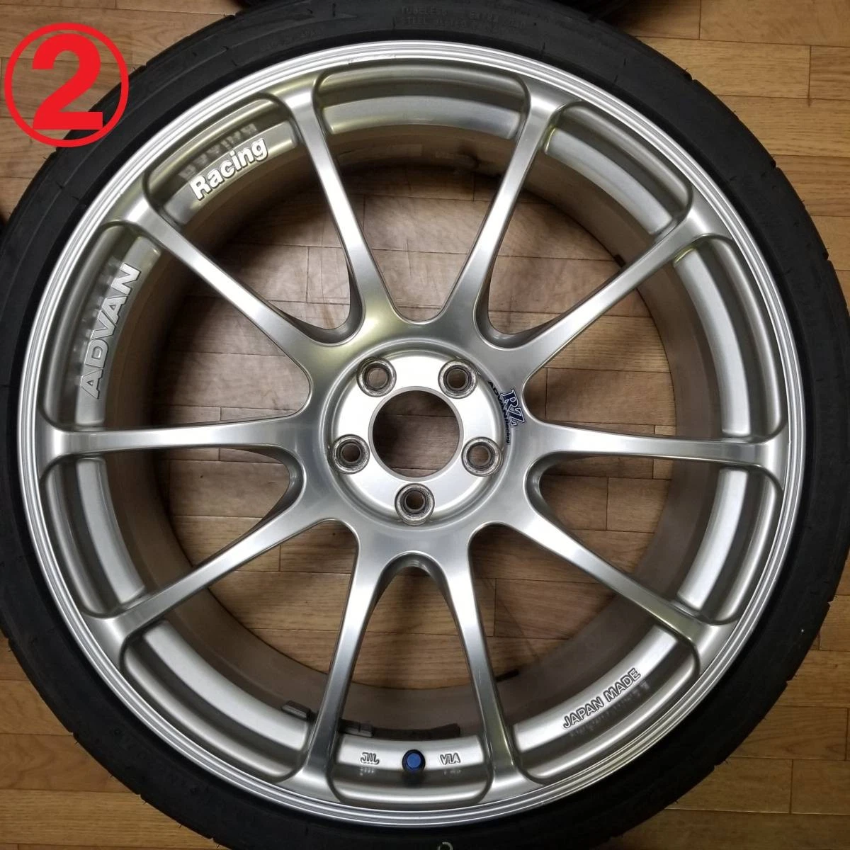 JDM Rare 198J +50 PCD100 ADVAN Racing RZ wheels with burr grooves for No Tires - Image 3