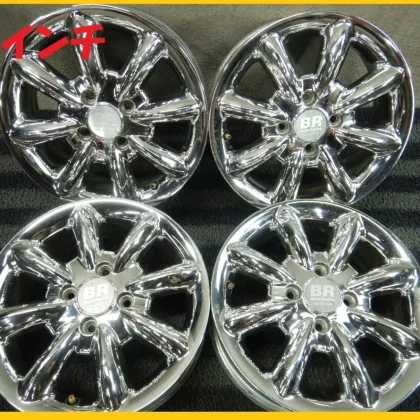 JDM BT3336 RareBR Black Racing Chrome Wheel 145J 4H +45/100 4Book Blac No Tires