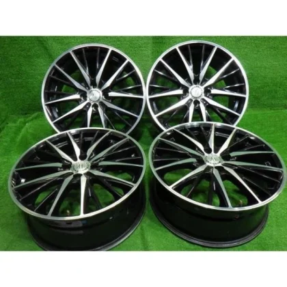 JDM ANHELO Roadster Wheels Aluminum Black Polished 177J 4-Hole 4Book 1 No Tires