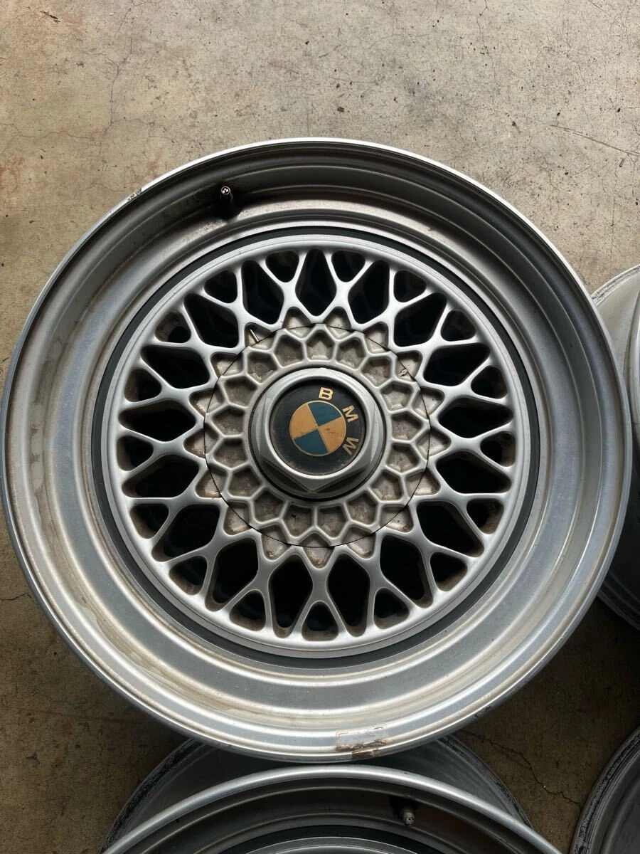 JDM BMW Genuine Wheels Old Car BBS? 16-inch 4Book Mesh Actual Measurem No Tires - Image 3