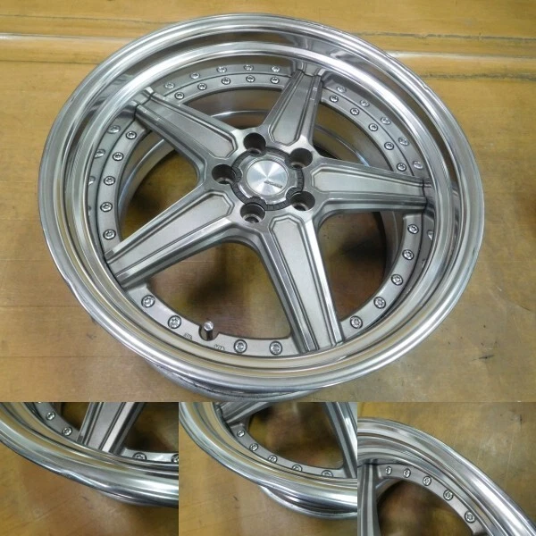 JDM 16-193Deep rims WORK LANVEC LS119in 9.5J+30 8.5J+25 lowdown bar fe No Tires - Image 2