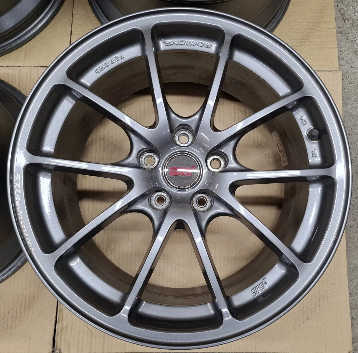 JDM Superb Condition Subaru WRX STI Genuine Optional Rays Wheels 4Book No Tires - Image 2