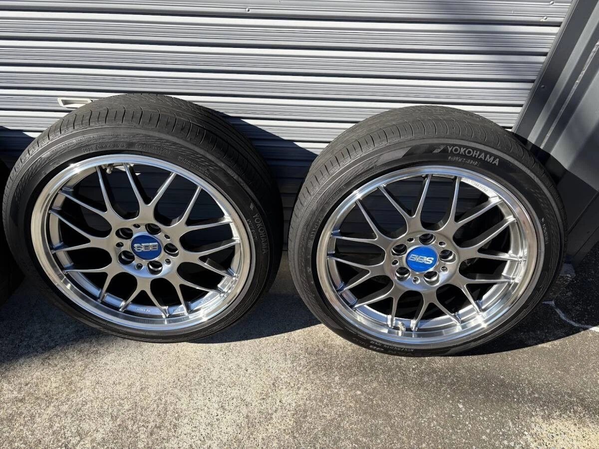JDM BBS RG-R 8J 9J 4-wheel set no scratches ADVAN db V552 tires 215/45 No Tires - Image 3