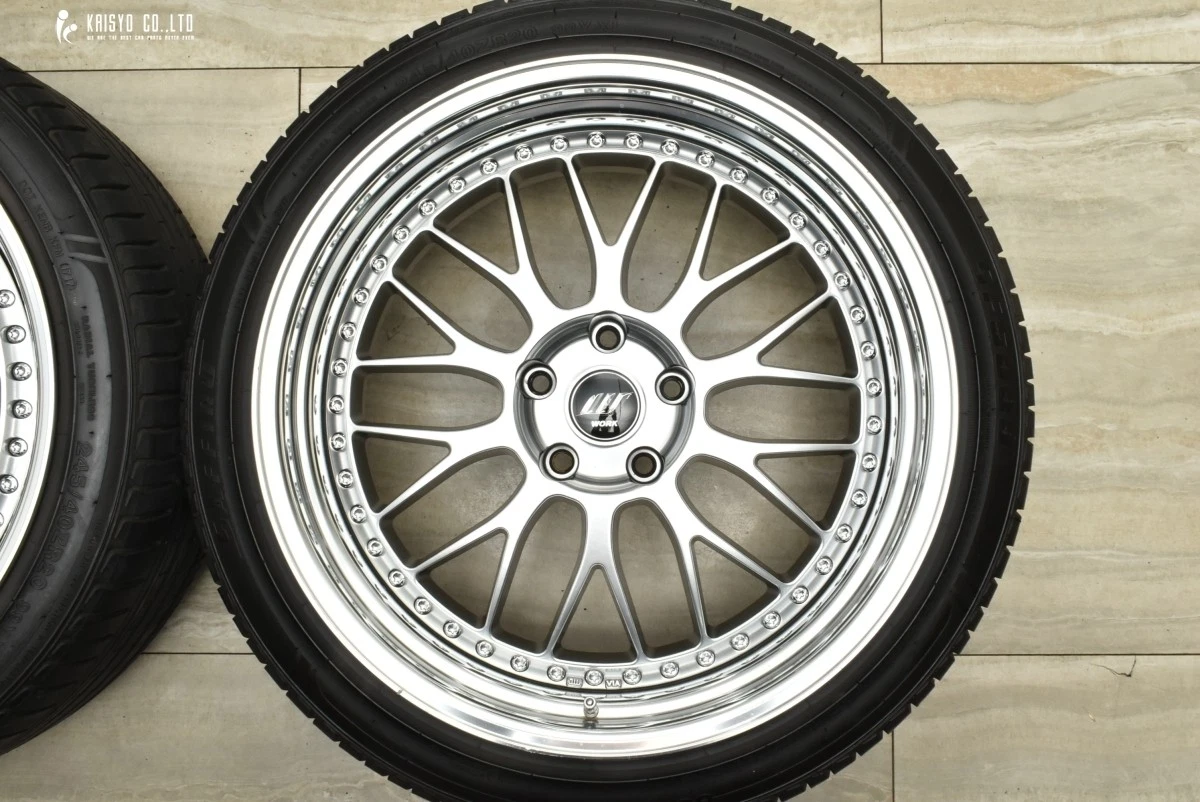 JDM WORK Zistance W10M 4Wheels no tires 20x9+14 9+31 5x114.3 Silver Black caps - Image 3