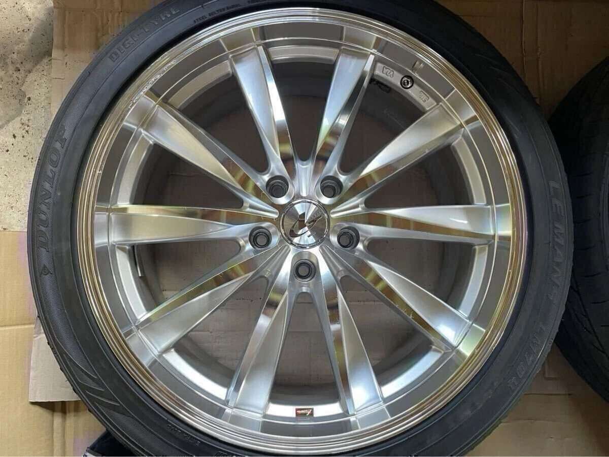 JDM Weds LEONIS 19 Hyper Silver Mirror Cut Aluminum Wheels 4Book 5-114 No Tires - Image 3