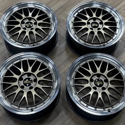 JDM BBS Wheels LM 18x7.5J+48 5/112 4Book LM257 Diamond Gold/Black Ligh No Tires