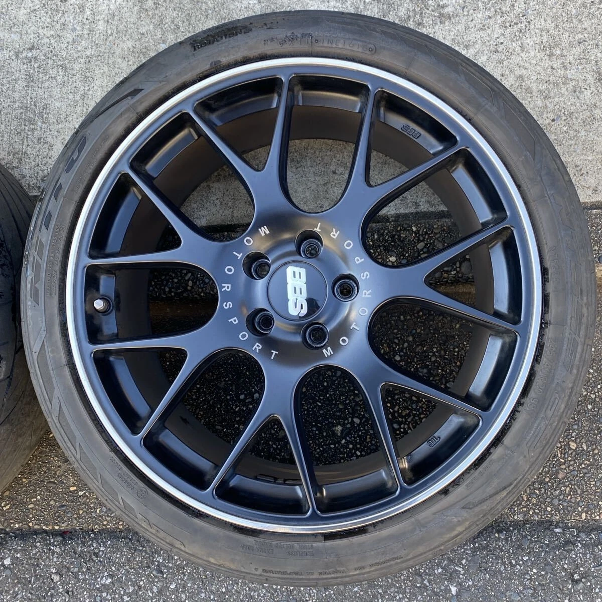 JDM BBS 20 Wheels 4-Piece Set German Satin Black 8.5J BBS No Tires - Image 5