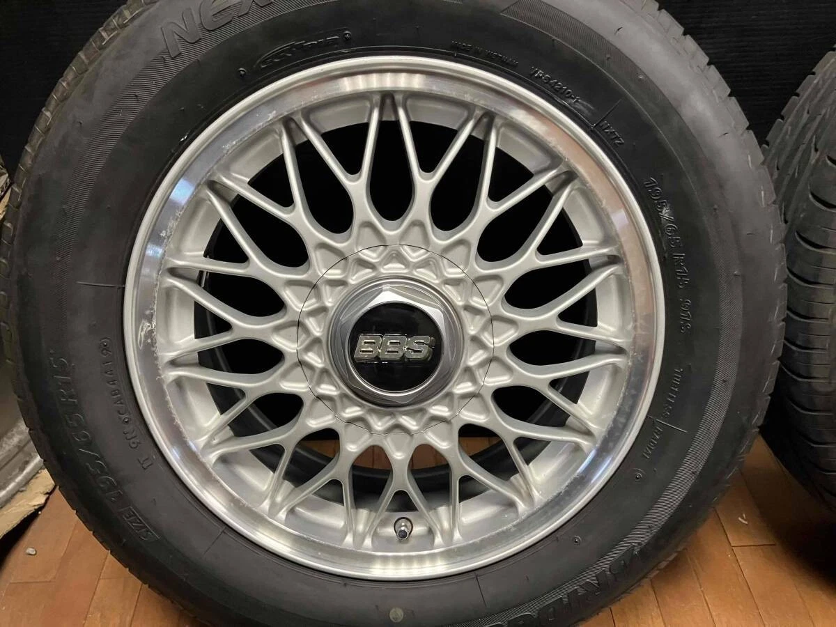 JDM SUBARU STI genuine BBS forging 15-inch wheels 6J+55 5H100 Bridgest No Tires - Image 4