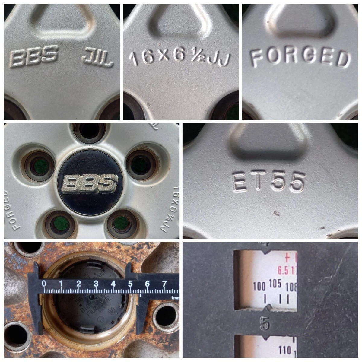 JDM Part Number N7807-200 BBS Forging Aluminum Wheels 16x6.5J PCD100 5 No Tires - Image 9