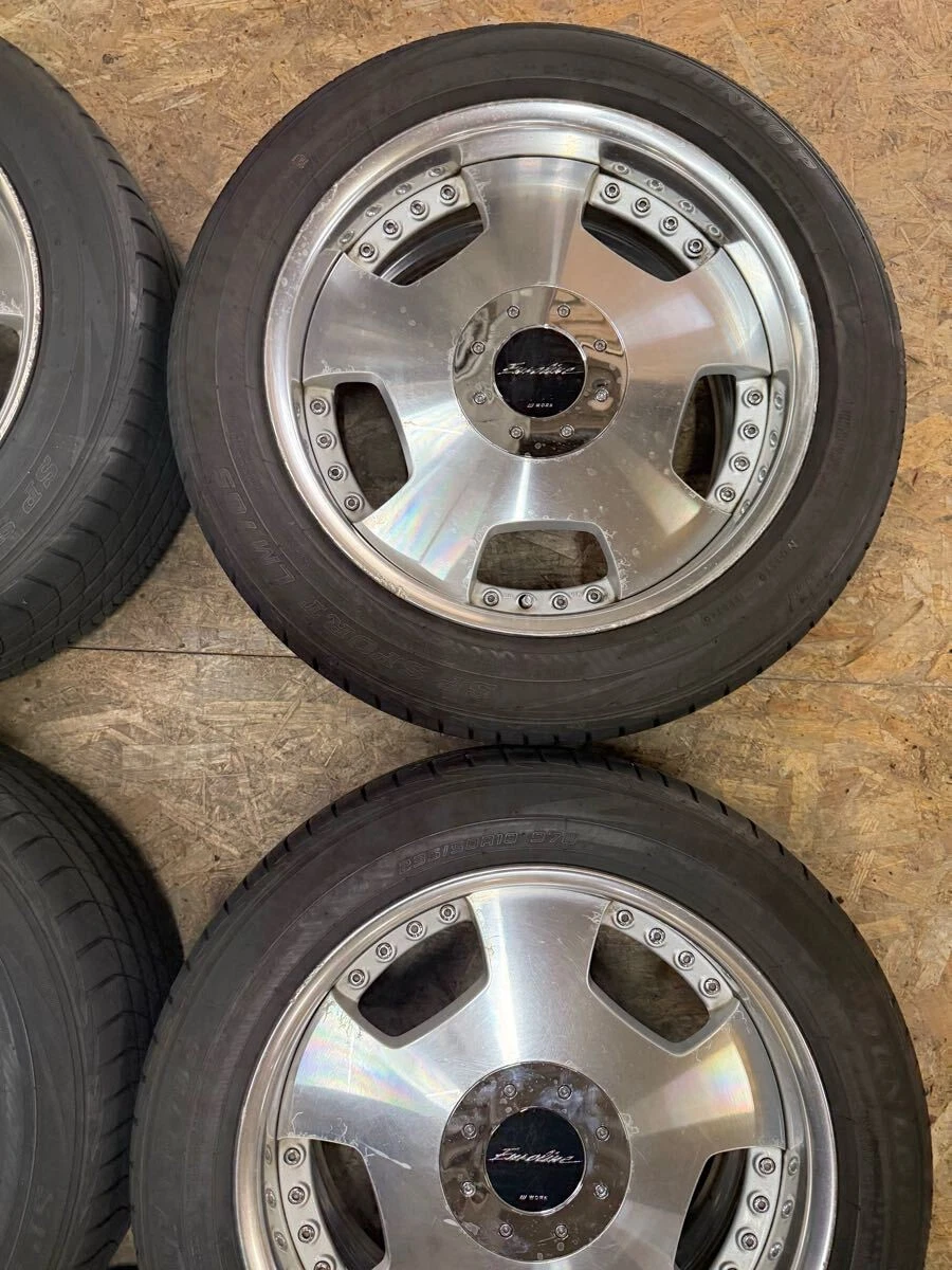 JDM Rare WORK Euroline DH 188.5J+45 PCD114.3 5-hole 5H Euroline deep r No Tires - Image 4