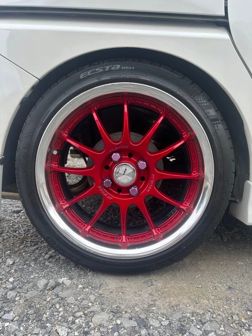JDM Work Sen Ikusa 6J+45 and 6J+34 25 year old 165/50r16 tires No Tires - Image 3
