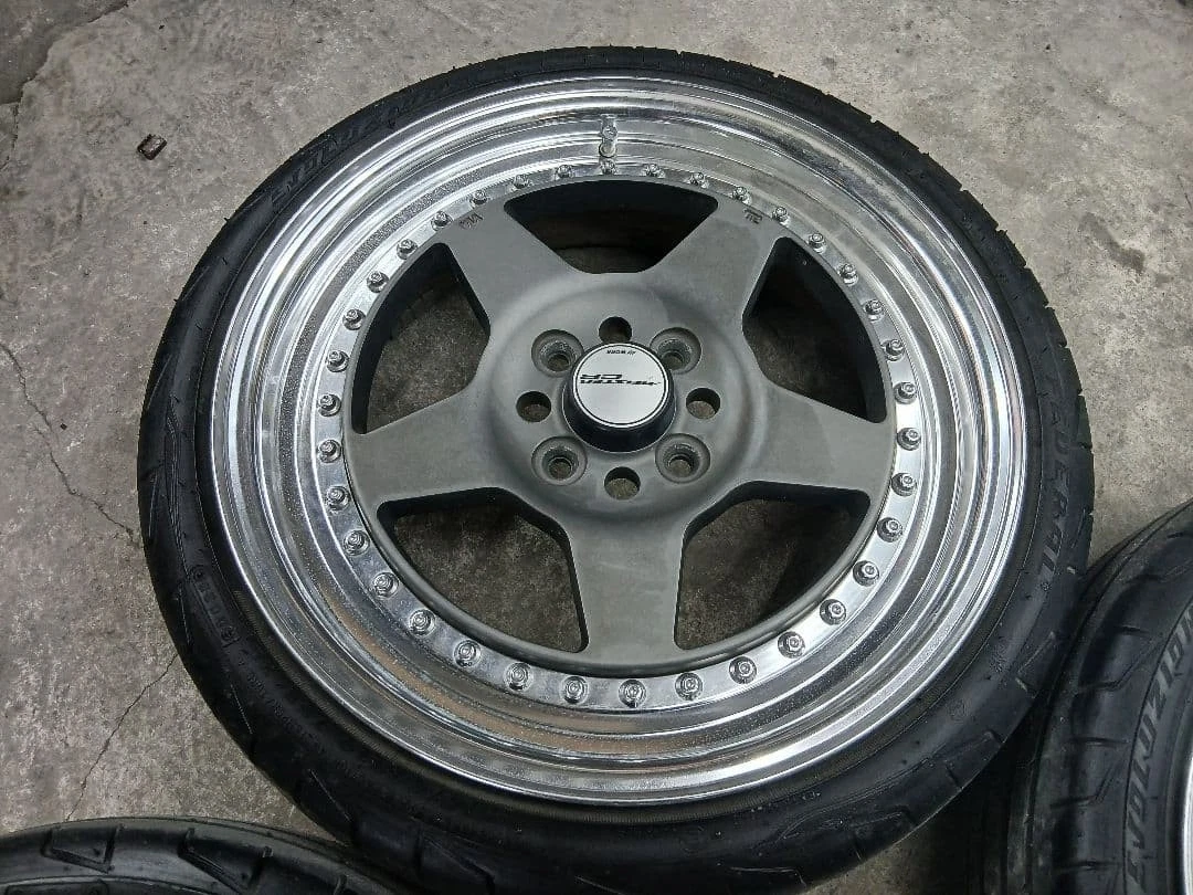 JDM Work Meister CR01 16-inch 4-hole PCD100 5.5J +26 No Tires - Image 5