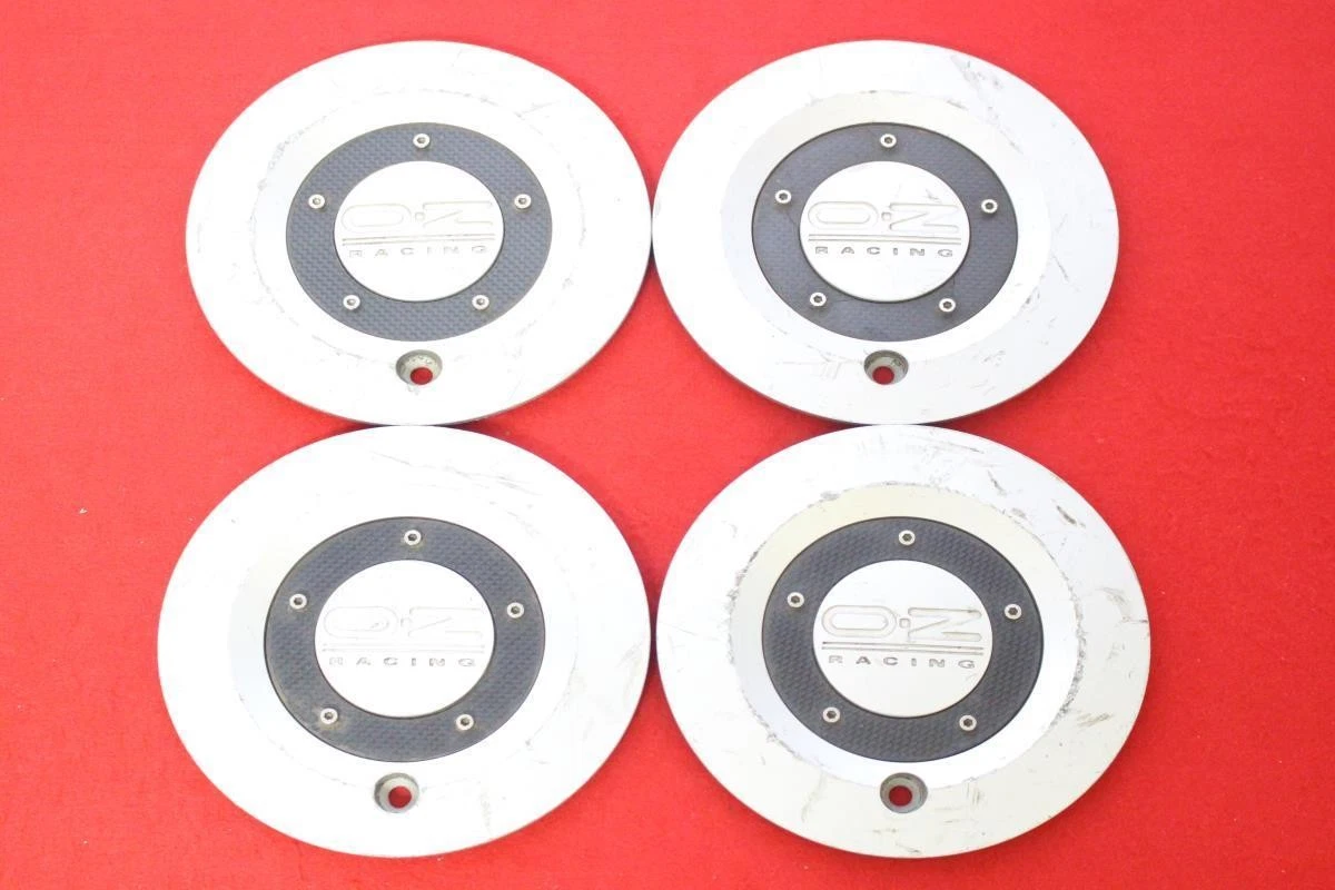 JDM 4 OZ Racing Aftermarket Used Wheel Center Plates Center Covers Emb No Tires