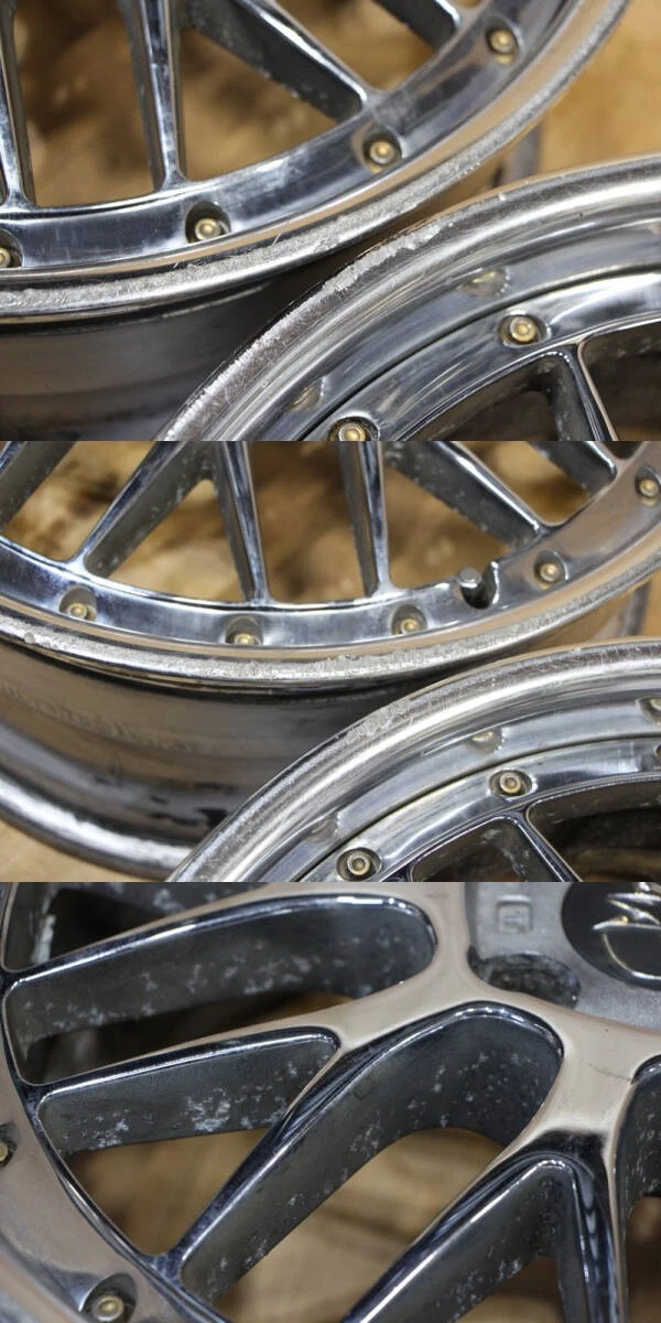 JDM B997 Deep Rim Rare Algernon INTELESSE 3-Piece Wheels 18x8J+43 PCD1 No Tires - Image 9