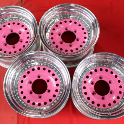 JDM Restored 4-Book Set RAGUNA D-Force Deep Rim Pink Round Hole Dish A No Tires