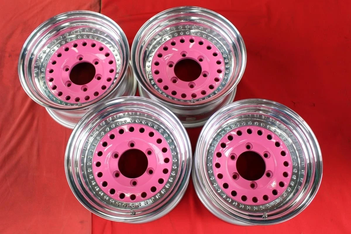 JDM Restored 4-Book Set RAGUNA D-Force Deep Rim Pink Round Hole Dish A No Tires