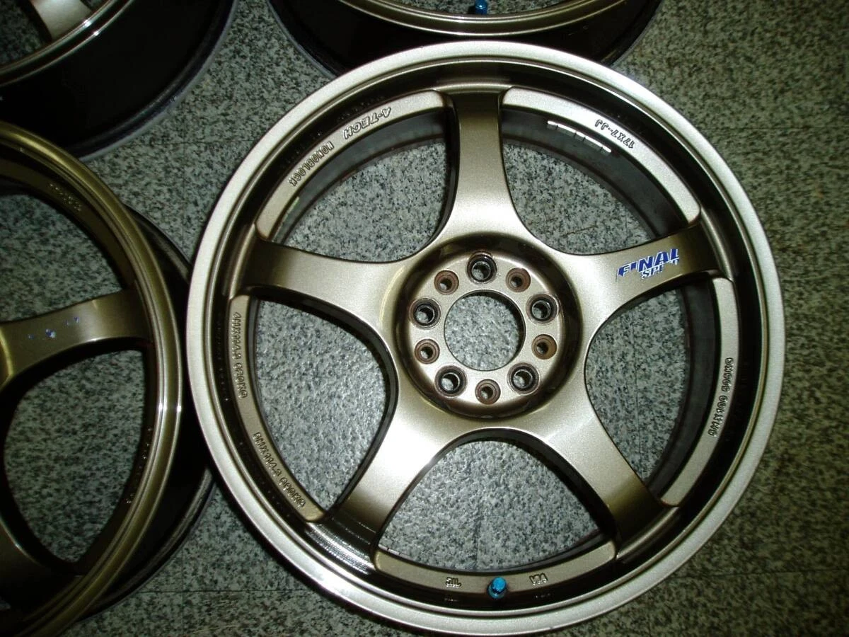 JDM Final Speed Mono Rock 7J17 OFF+48 5H100 Bronze 4Book Used TE37/S No Tires - Image 5