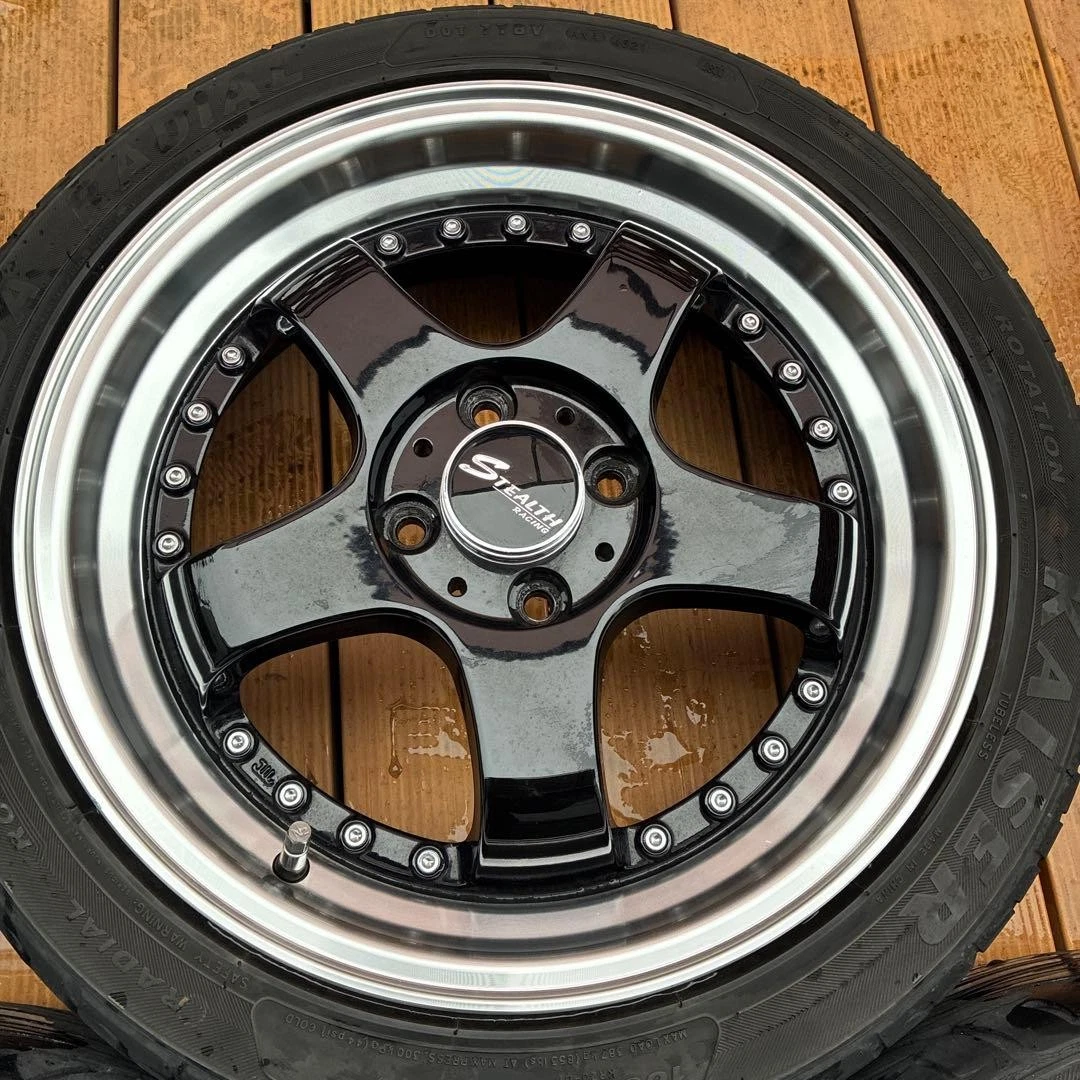 JDM STEALTH Racing 16 black wheel set No Tires - Image 2