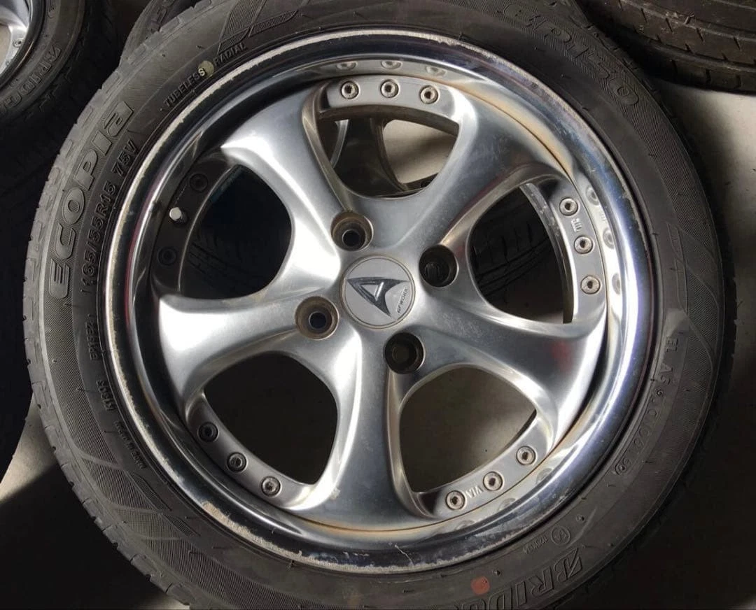 JDM WORK VS-KF 5J +42 work polished PCD100 4-hole No Tires - Image 5