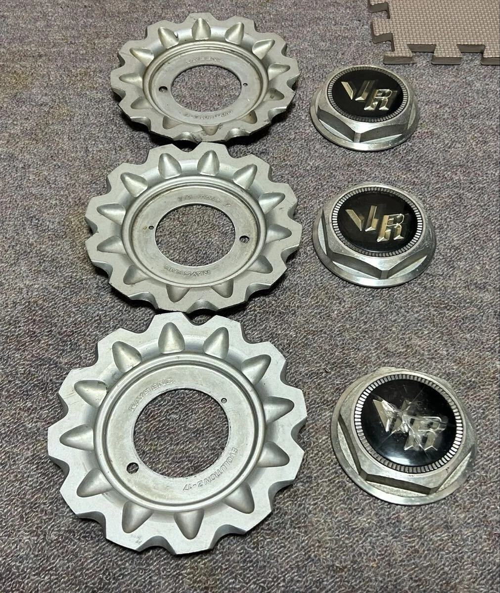 JDM RAYS Volk Racing EVOLUTION2 Wheel Center Caps Set of 3 No Tires
