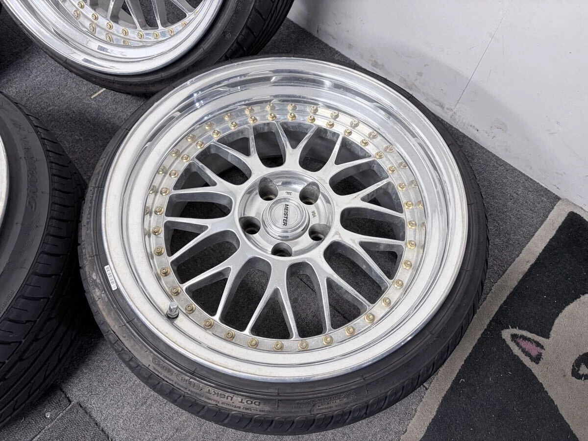 JDM Work Meister M1 3P PCD 112 Full Polish Deep Rim 9.5j 10.5j 18Audi No Tires - Image 2