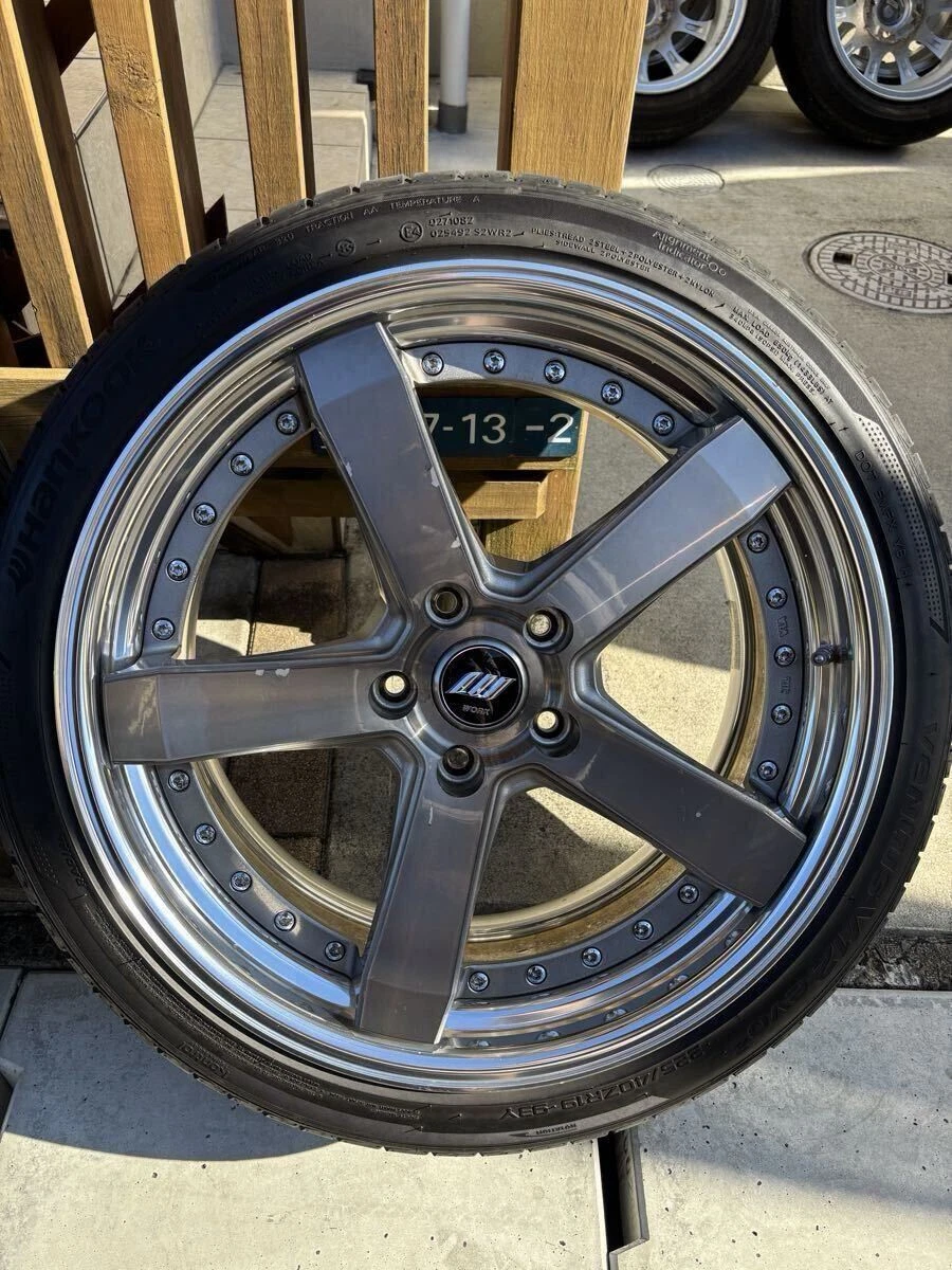 JDM WORK ZEAST ST2 198.5j +52 5/114.3 TGP Trans Gray Polished HANKOOK No Tires - Image 5