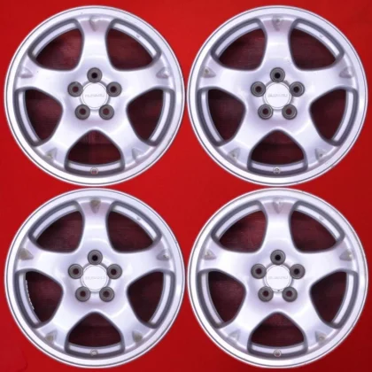 JDM Set of 4 Used Subaru Impreza WRX STi GC8 Genuine Aluminum Wheels 1 No Tires