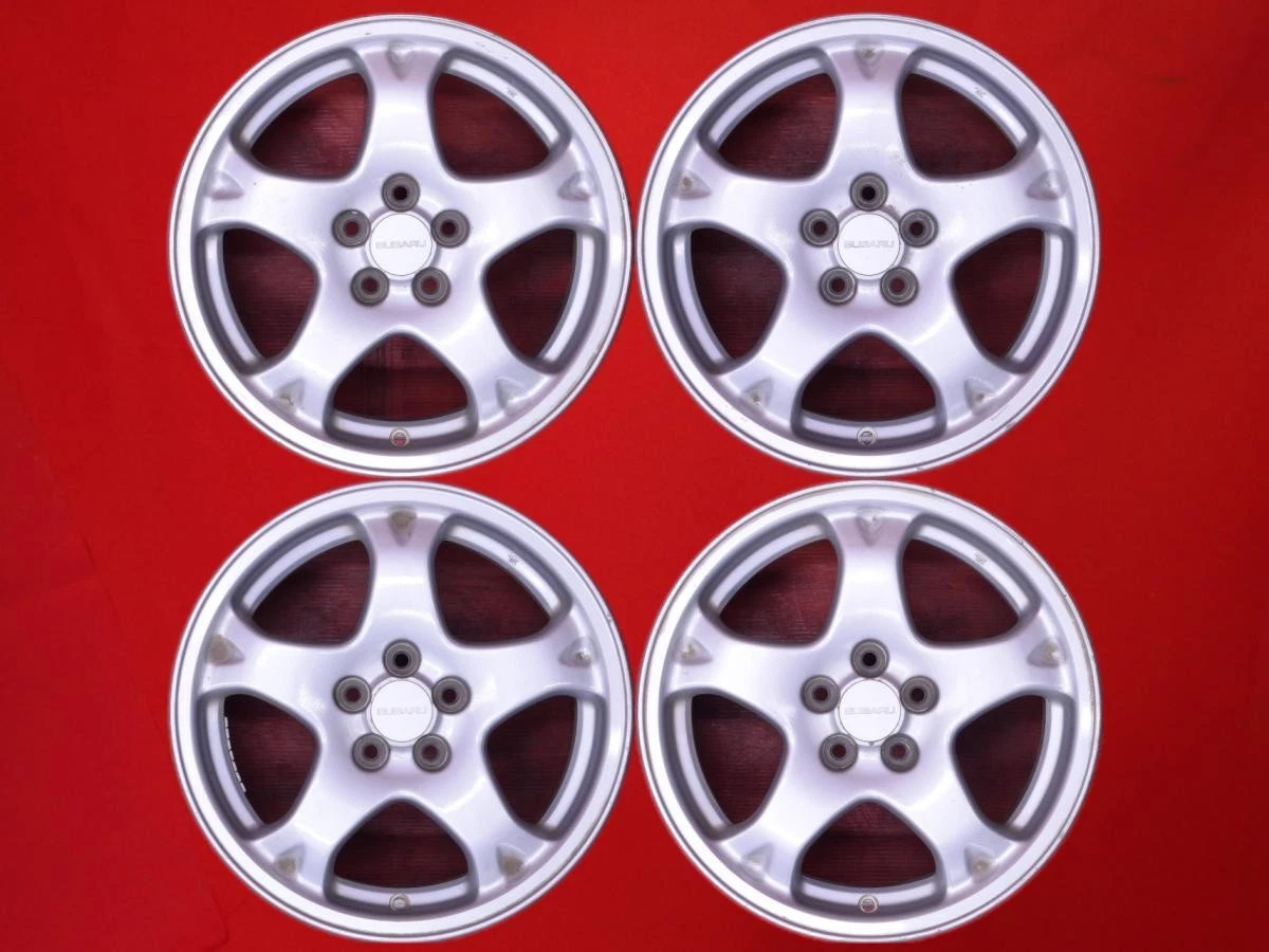 JDM Set of 4 Used Subaru Impreza WRX STi GC8 Genuine Aluminum Wheels 1 No Tires