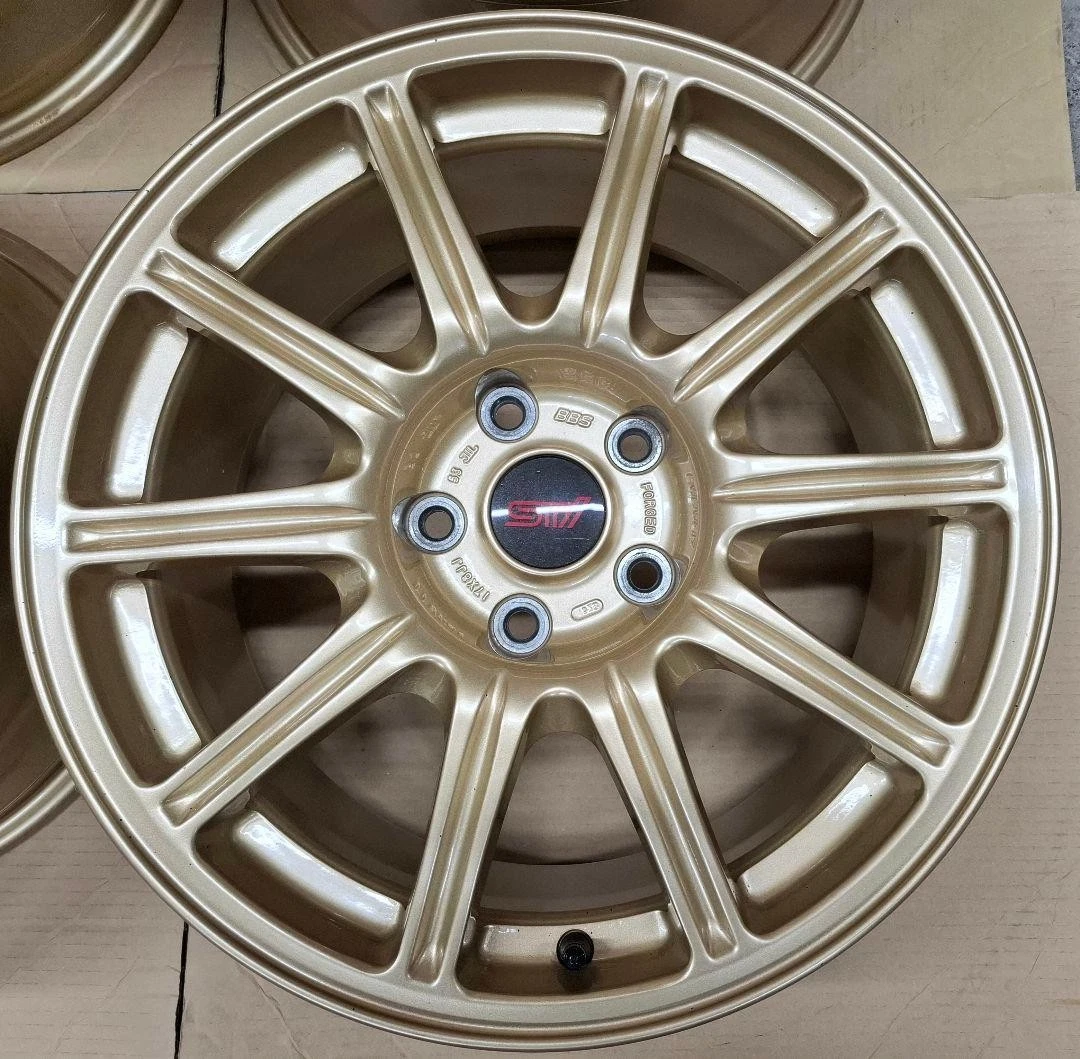 JDM Superb Subaru WRX STI Genuine BBS Wheels 4Book Forging 8.0J No Tires - Image 2