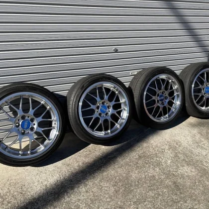 JDM BBS RG-R 8J 9J 4-wheel set no scratches ADVAN db V552 tires 215/45 No Tires