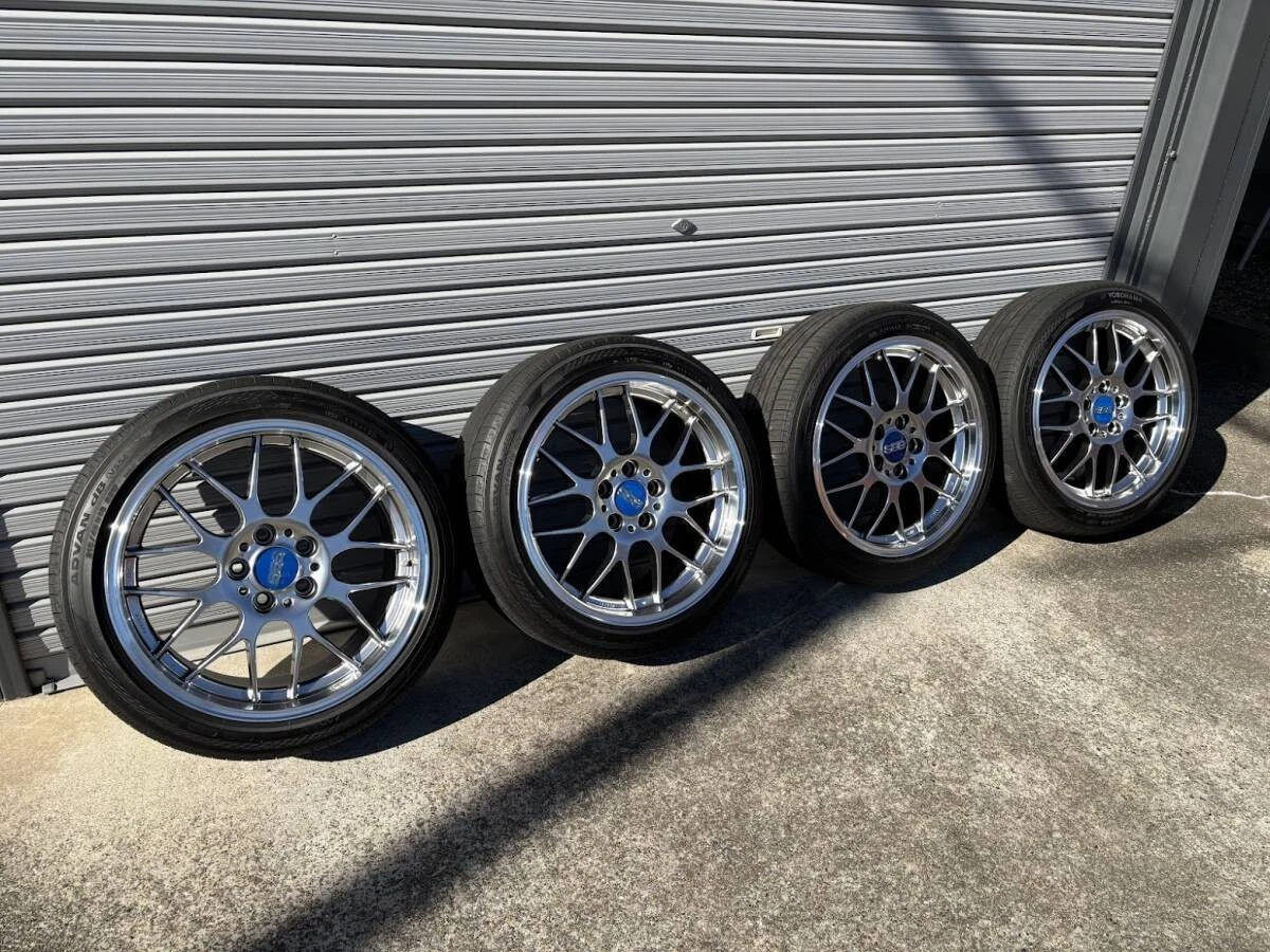 JDM BBS RG-R 8J 9J 4-wheel set no scratches ADVAN db V552 tires 215/45 No Tires