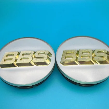 JDM BBS Platinum Silver Emblem φ56mm 2 pieces 56.24.012 Center Cap wit No Tires