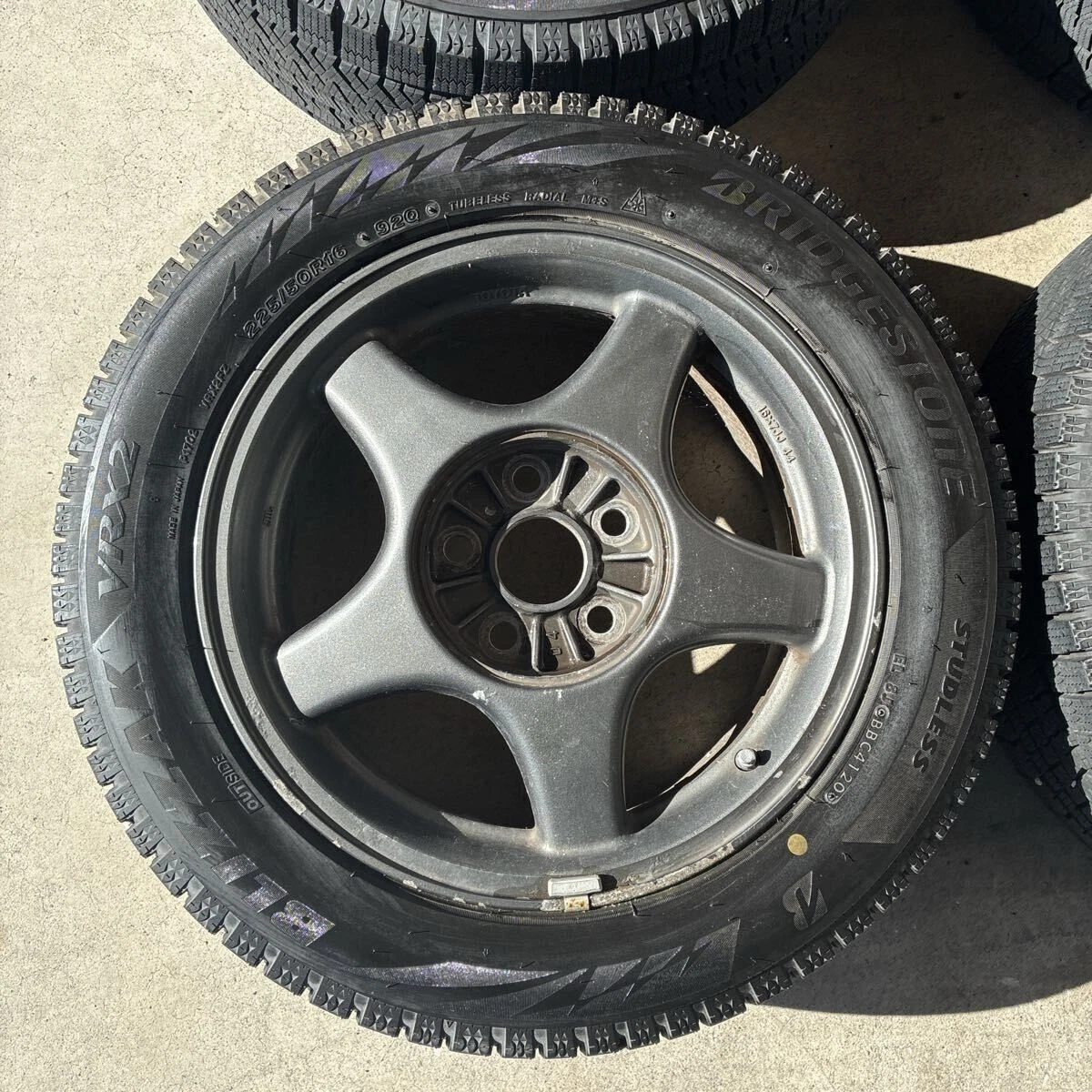 JDM 225/50R16 Rare Item 70 Supra Genuine Toyota Bridgestone VRX2 Supra No Tires - Image 2