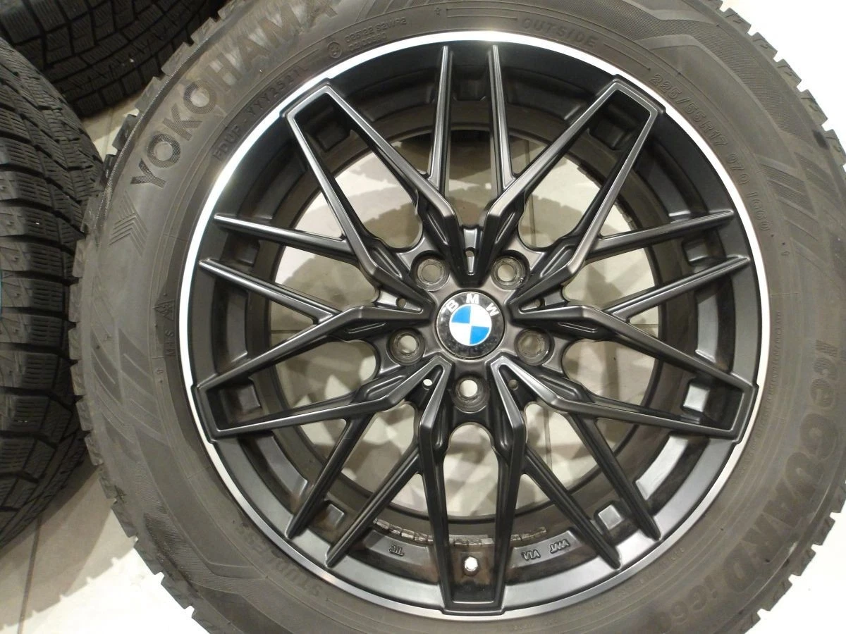 JDM H nurburg MTX black 17 5H112 7.5J+52 Yokohama IceGuard IG60 225/55 No Tires - Image 3