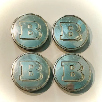 JDM BRABUS Genuine Wheel Center Caps Aluminum 59.5mm Set of 4 for MCC No Tires