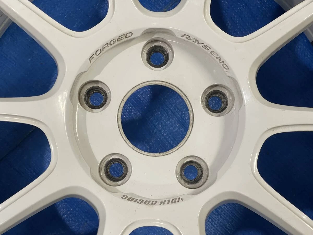 JDM Rare White ZE40 lightweight forging RAYS 17x8J +48 114.3/5BS 205/4 No Tires - Image 6