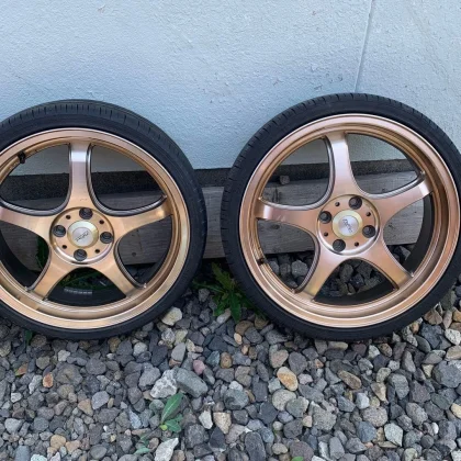 JDM 17gold 5-spoke aluminum wheels No Tires