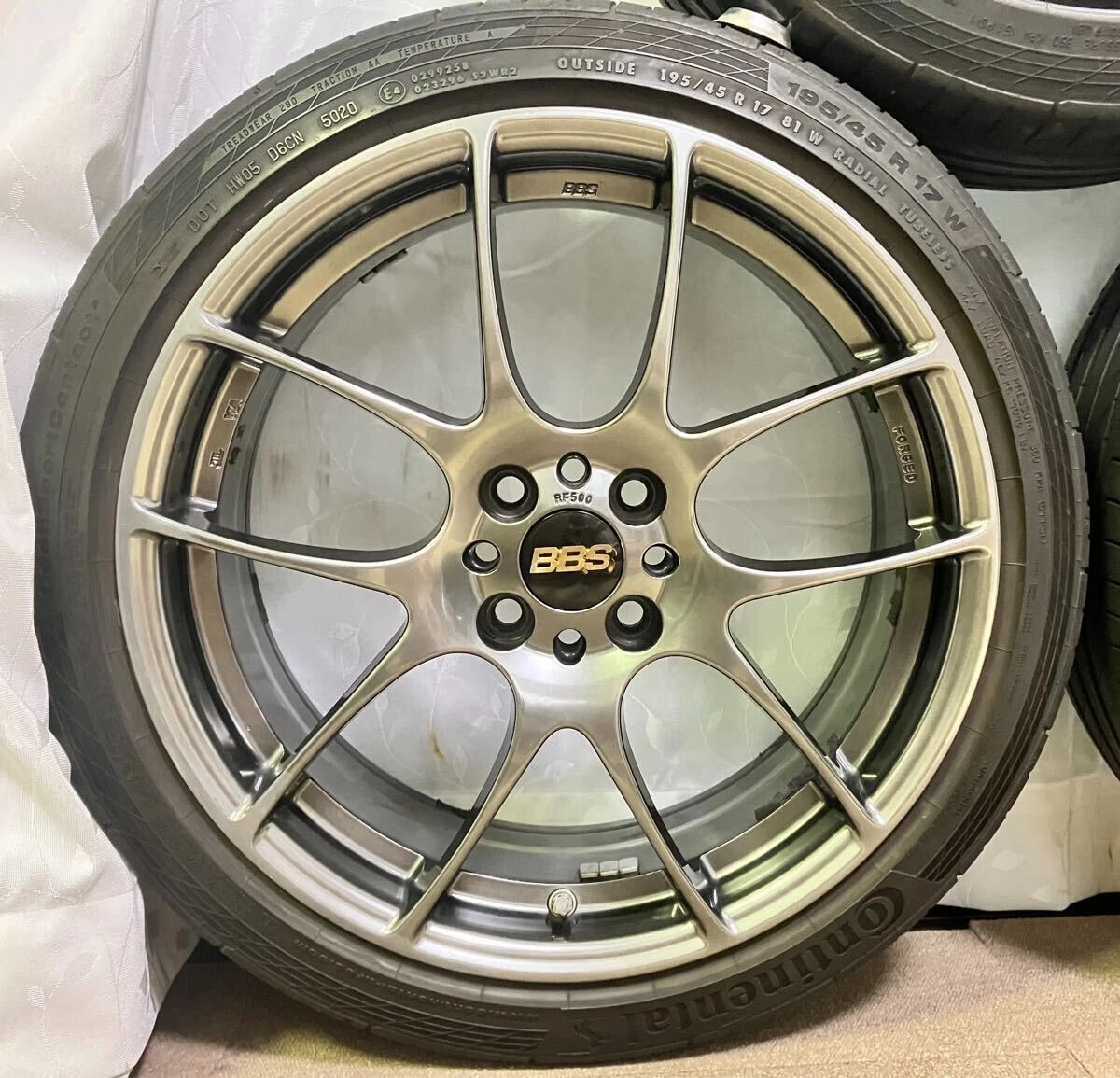 JDM Premium BBS Ultra-Lightweight Forged BBS RF500 17-inch Wheels with No Tires - Image 3